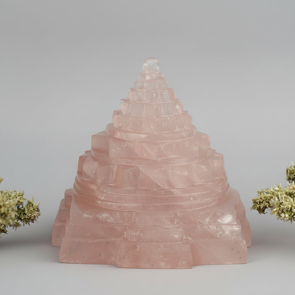 Rose Quartz Shree Yantra - 491 gms