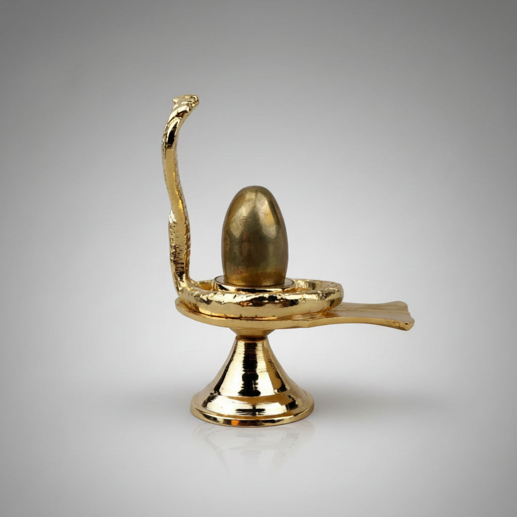 Parad lingam in brass yoni base