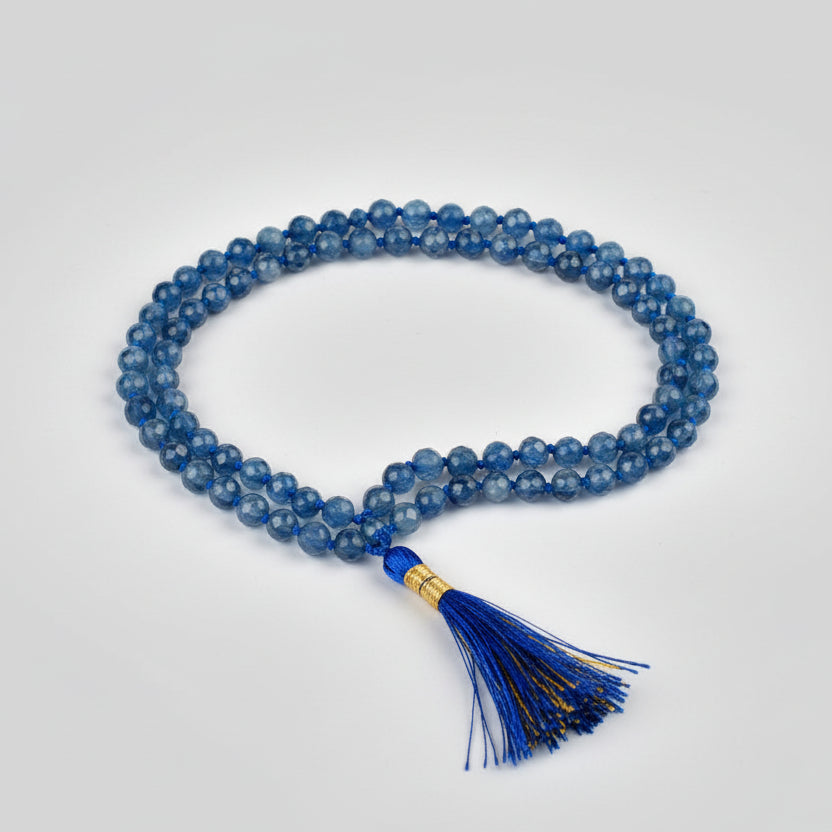 Kyanite Faceted Mala 108+1 Beads (6 mm)