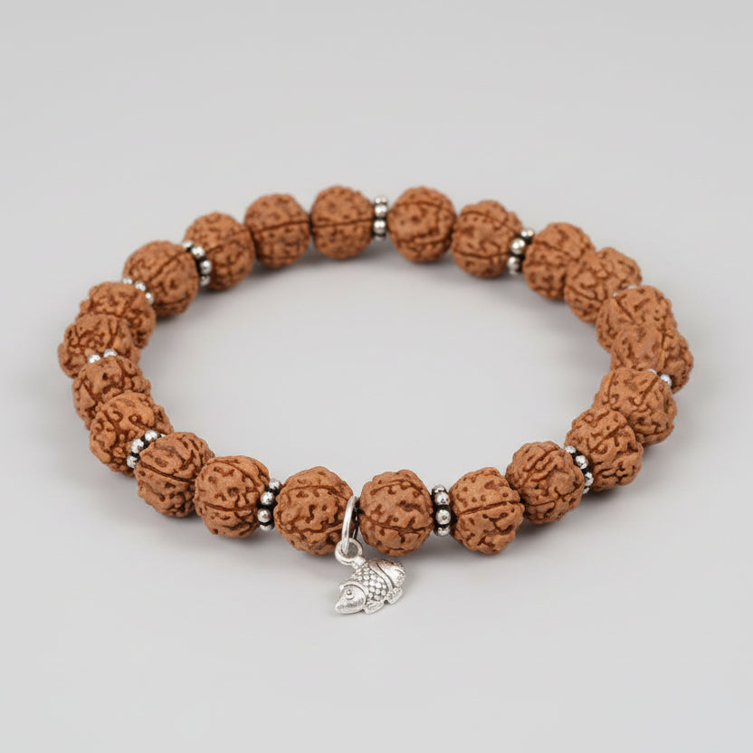Rare 5 Mukhi Semi Chikna Bracelet (10 mm)-Thread