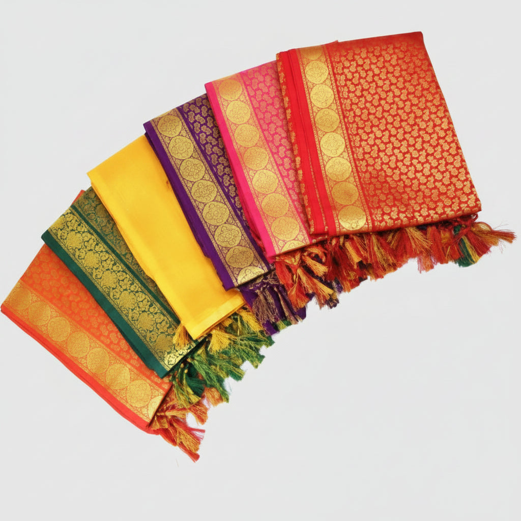 Art Silk Shawl Design VI-Green