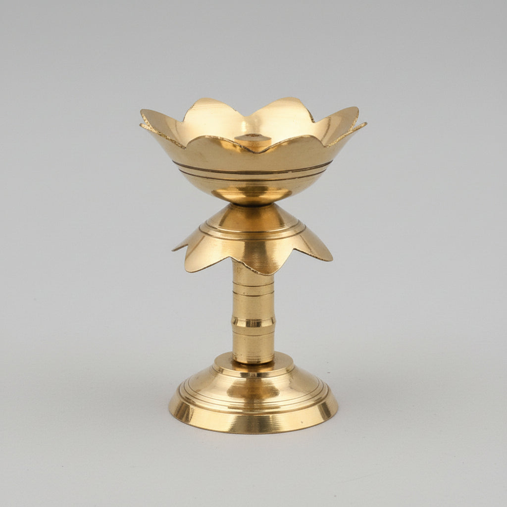Brass Kamal Diya-Antique Finish
