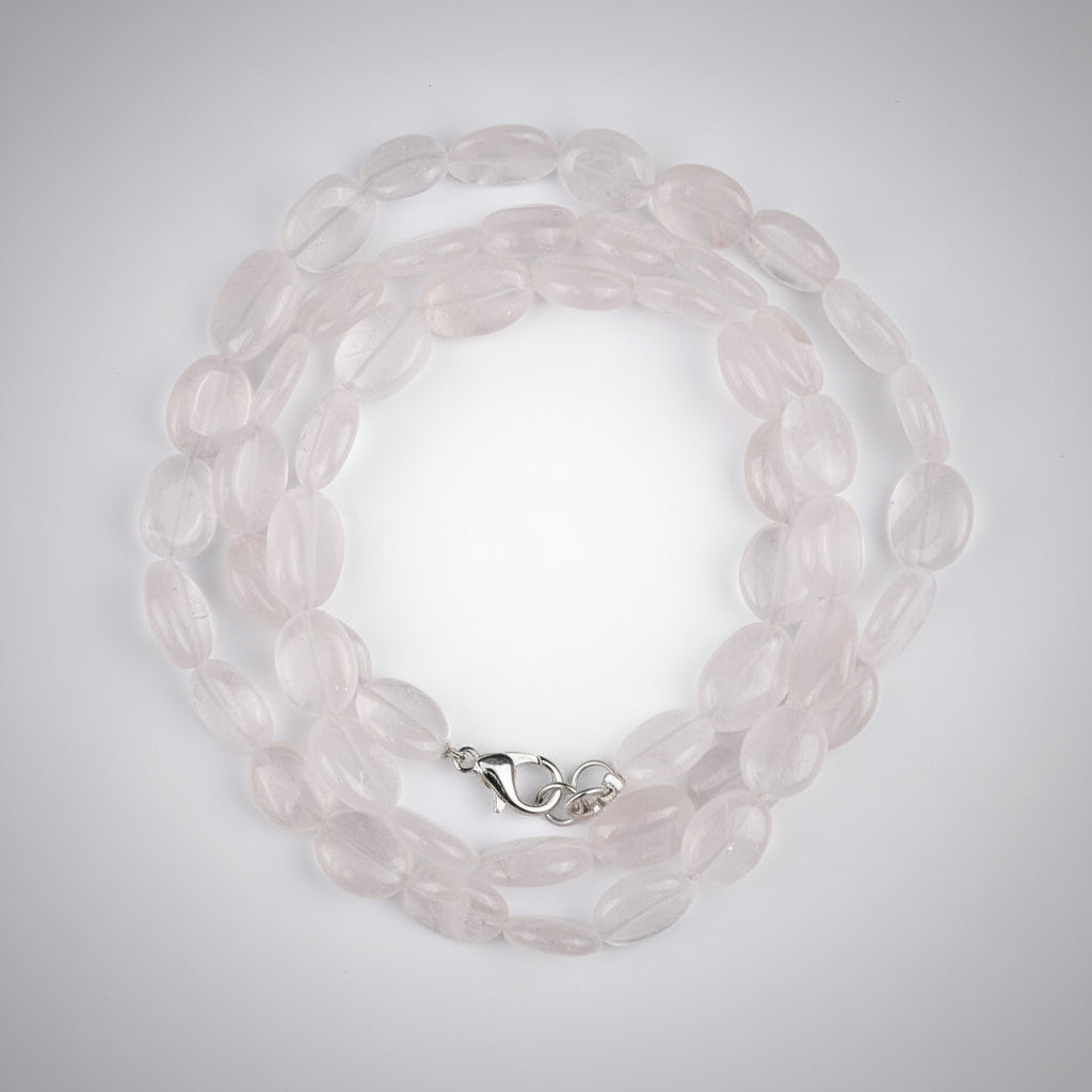 Rose Quartz Oval Mala-10 mm