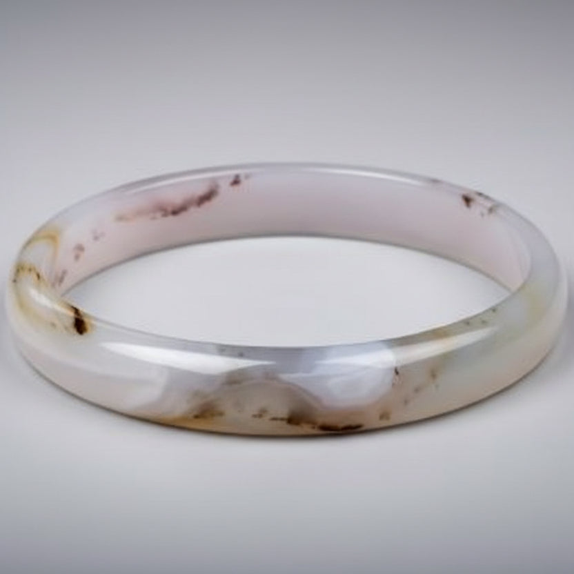 White Agate Bangle (V)