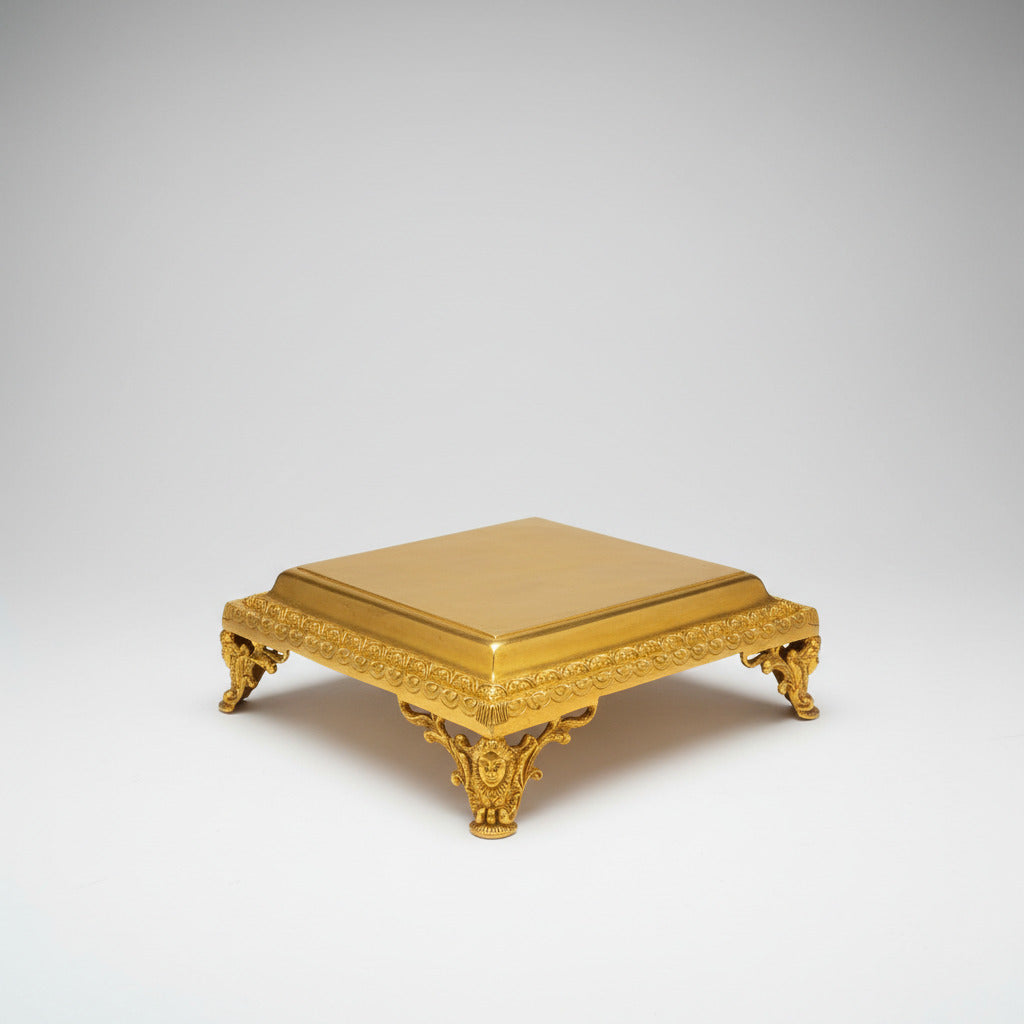 Ornate Pedestal In Heavy Brass