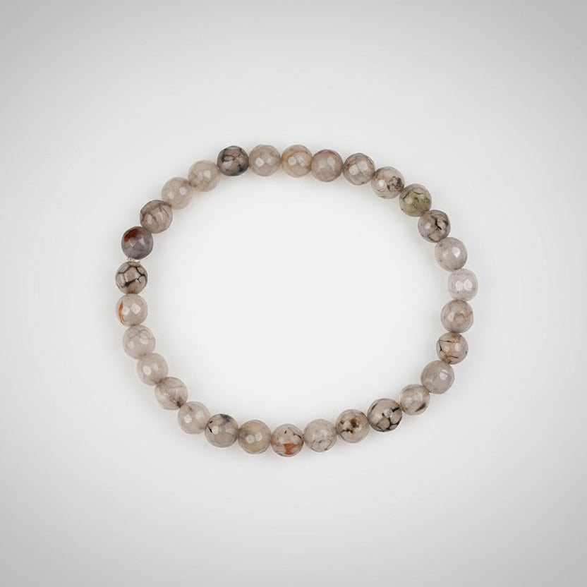 Smoky Quartz Faceted Bracelet in Elastic-6 mm