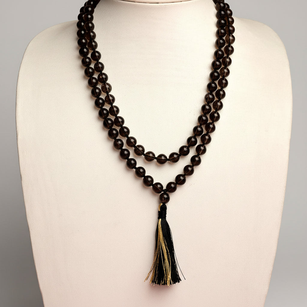 Natural Smoky Quartz Mala