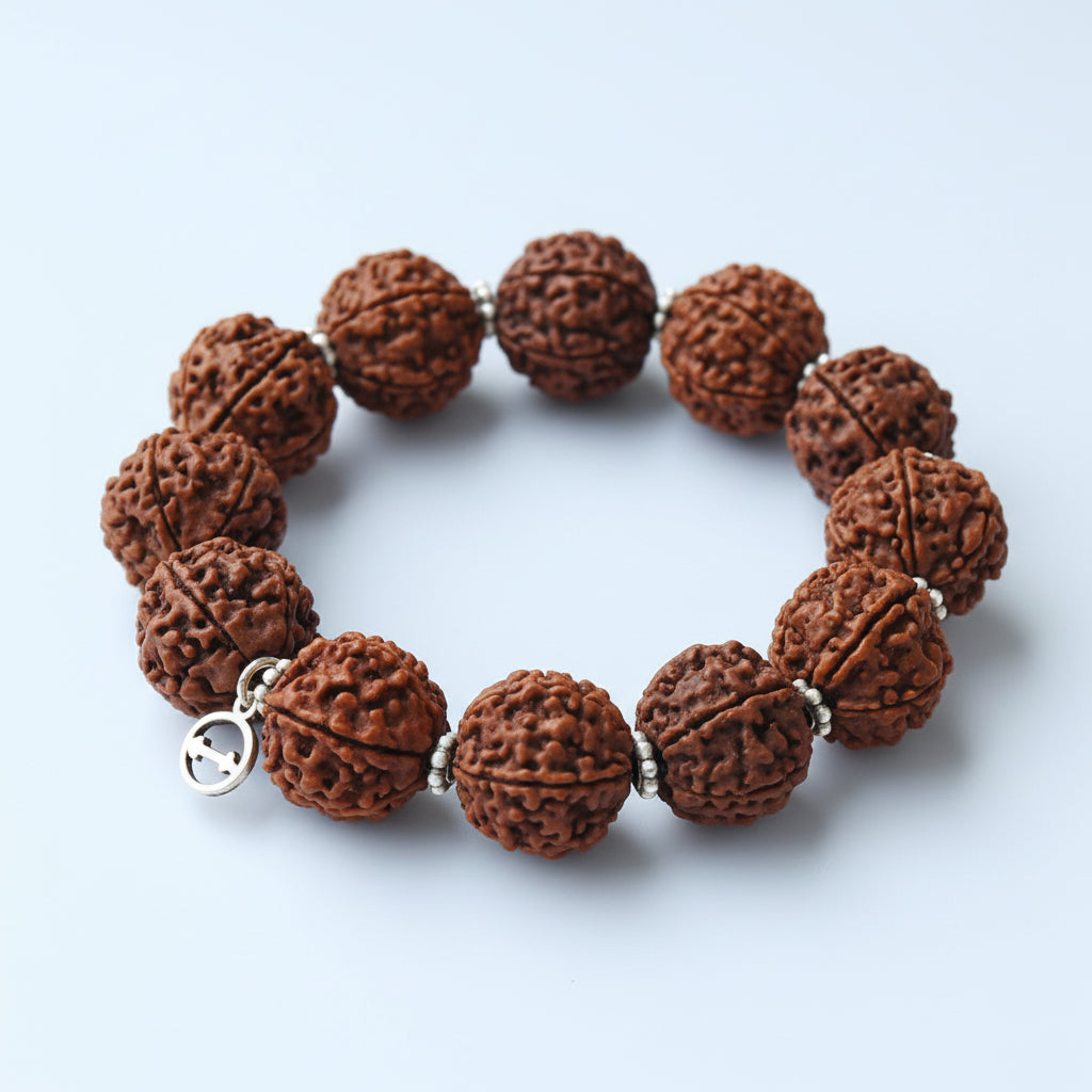 7 Mukhi Mahalakshmi Bracelet-Large-Woolen Spacers