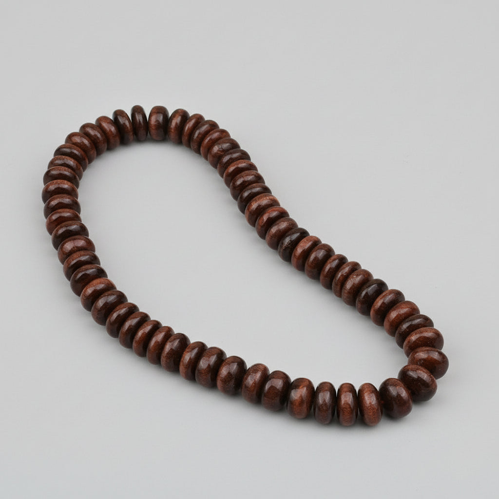 Red Tiger Eye Elliptical Beads Necklace-12 to 13 mm