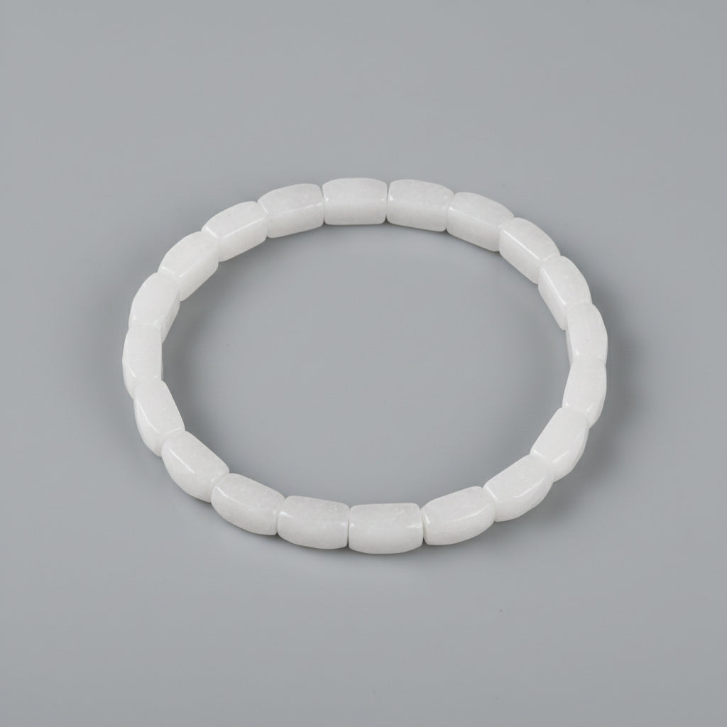 White Agate Faceted Bracelet