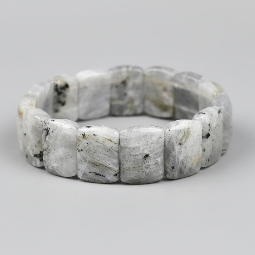 Natural Labradorite Rectangular Beads Bracelet