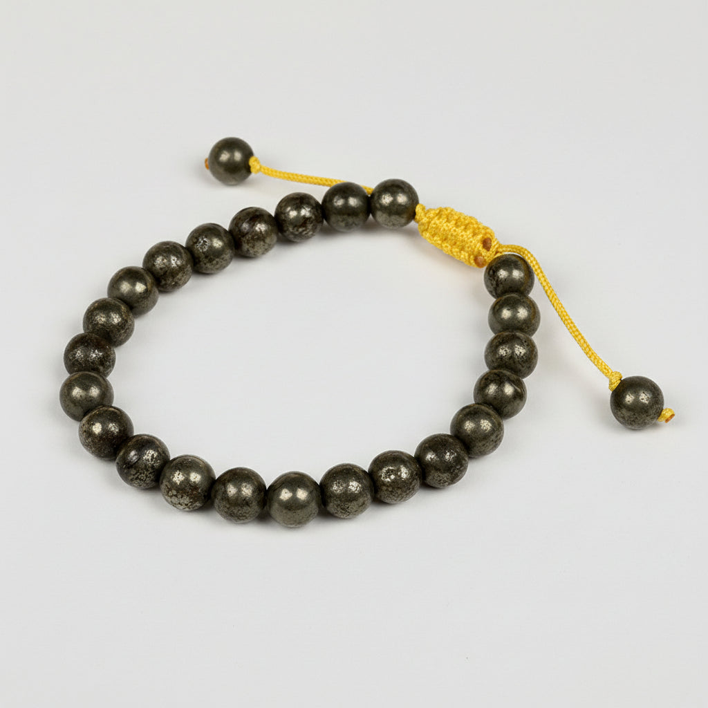 Pyrite Adjustable Thread Bracelet-6 mm