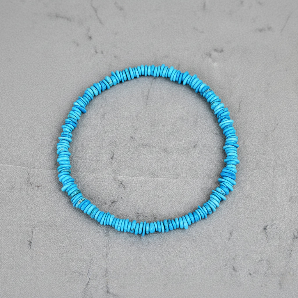 Turquoise Uncut Beads Mala (Irregular Shape)