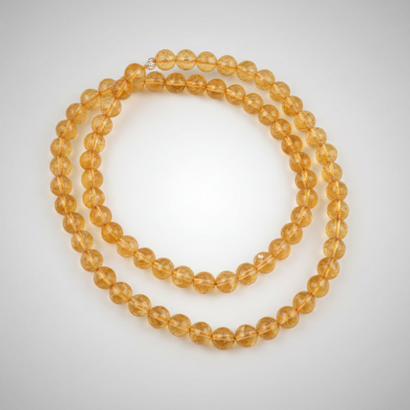 Yellow Citrine Mala (10 mm)-54 Beads