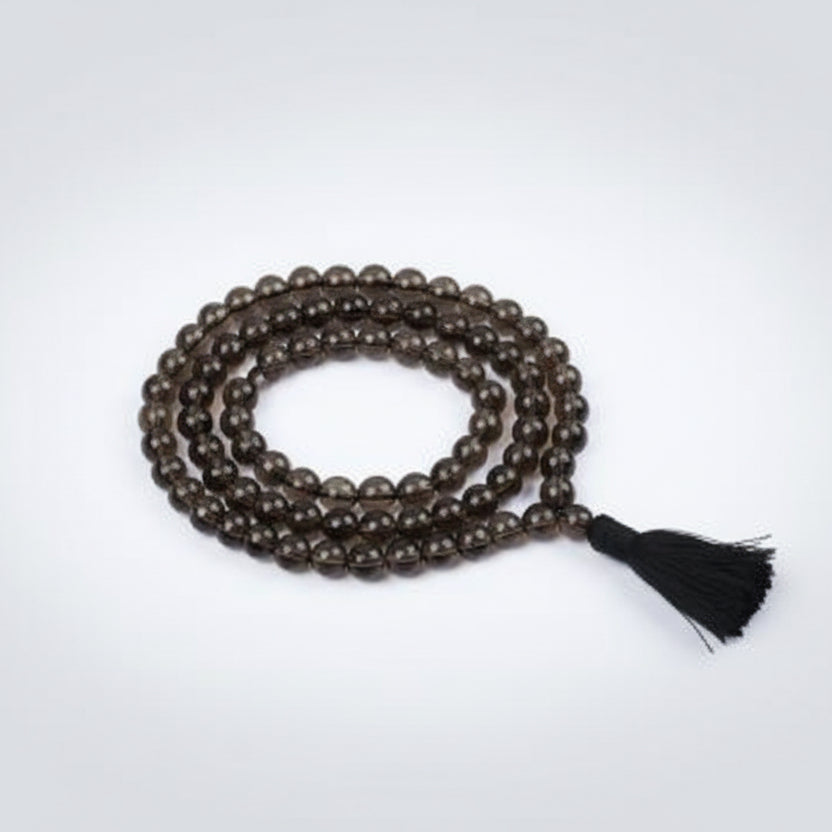 Smoky Quartz Round Faceted Mala (8 mm)