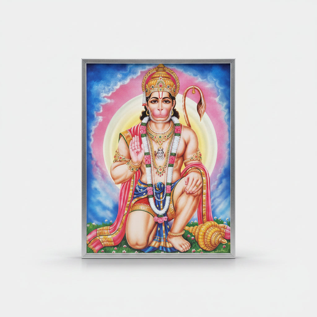 Lord Hanuman Photo Large I-With Frame I