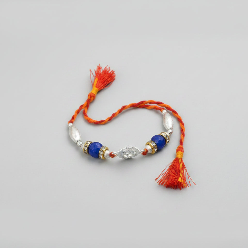 Shree Ram Design Rakhi in Pure Silver with thread