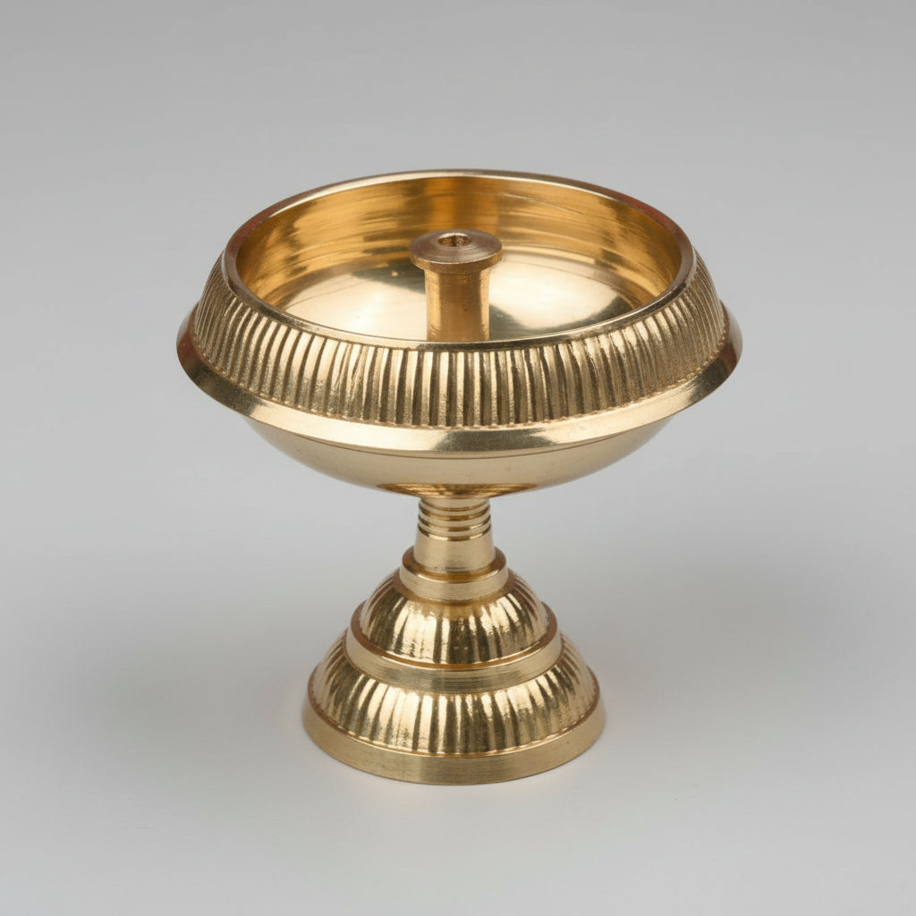 Kuber Nanda Deep Brass Diya-Small-Antique Finish