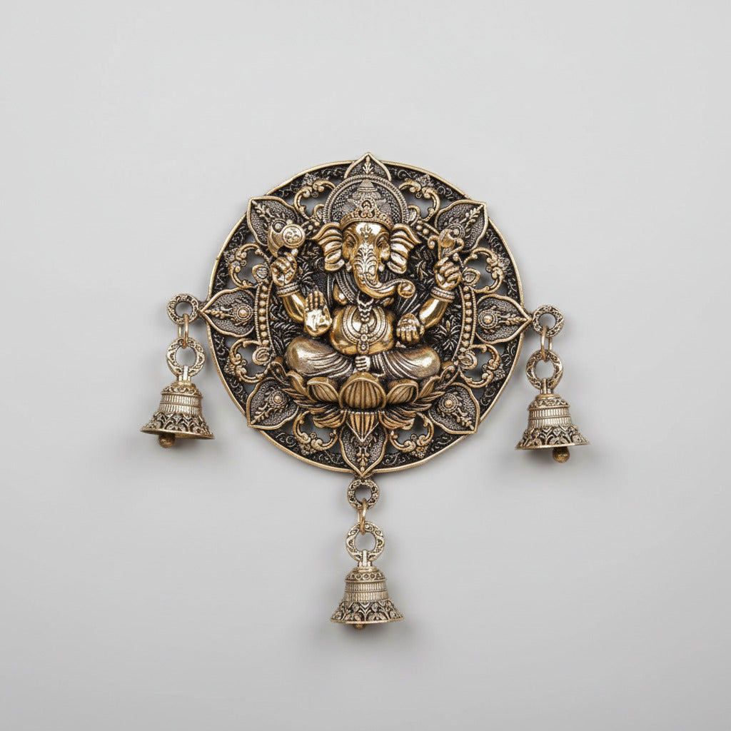 Ashtadhatu Kamal Ganesh Door Hanging Bells