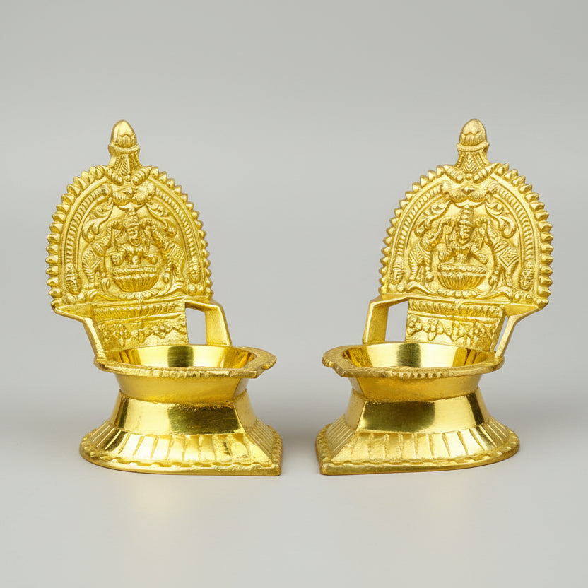 Gajalaxmi Diya in Brass-Set of 2