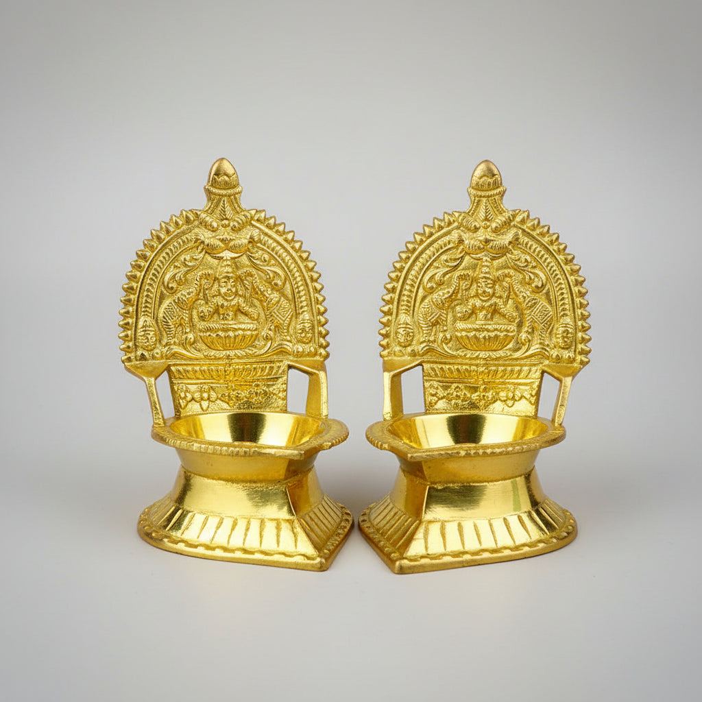 Gajalaxmi Diya in Brass-One Piece