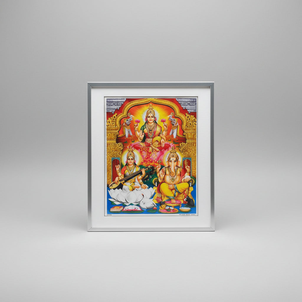 Ganesh Laxmi Saraswati Photo Large II-Only Photo