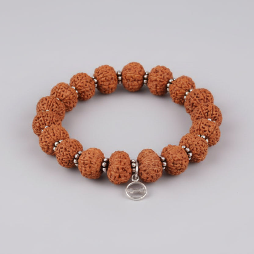 11 Mukhi Ekadash Rudra Java Bracelet-Silver Caps