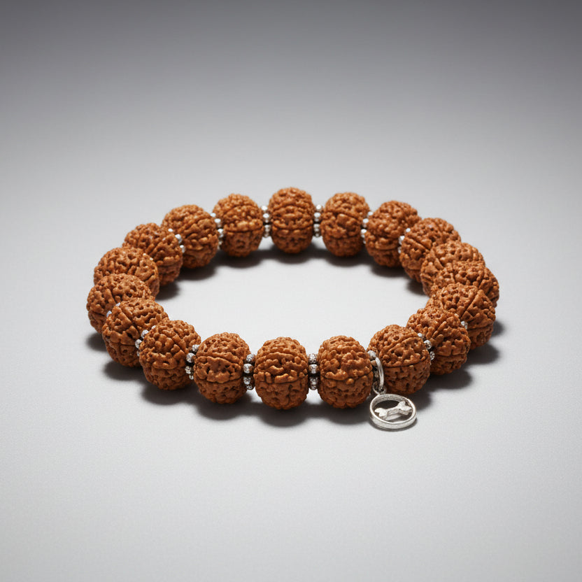 11 Mukhi Ekadash Rudra Java Bracelet-Silver Chakri