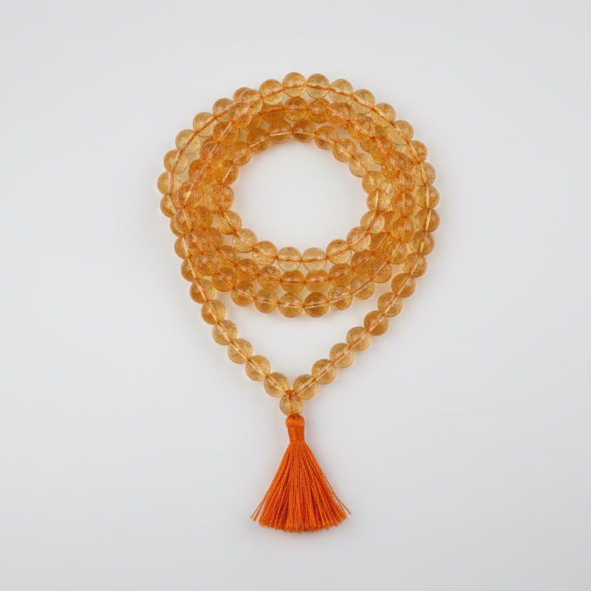Yellow Citrine Mala (10 mm)-54 Beads
