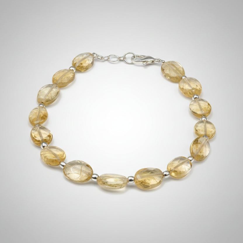 Citrine Oval Beads Bracelet