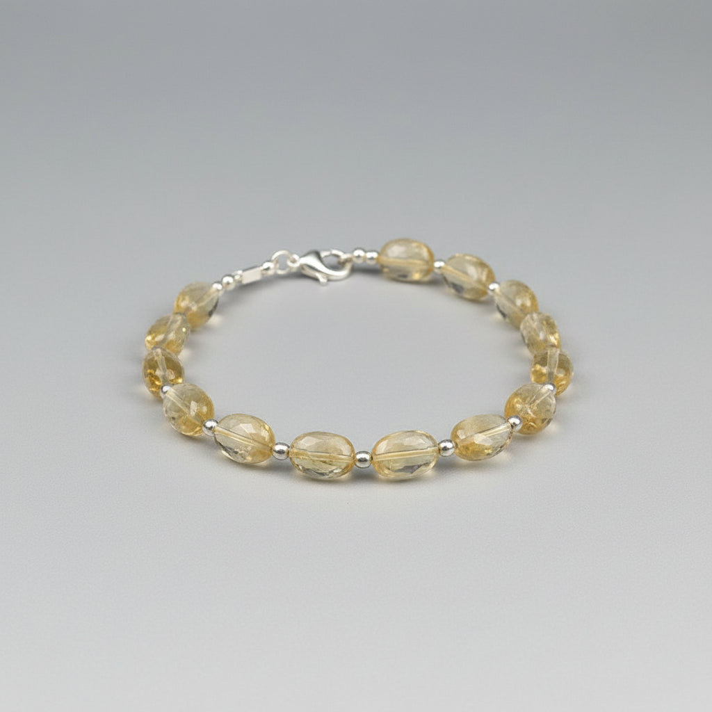 Citrine Oval Beads Bracelet
