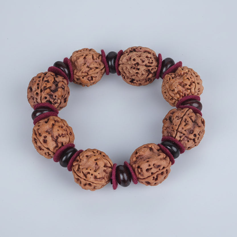 4 Mukhi Nepal Bracelet with Red Sandalwood Beads