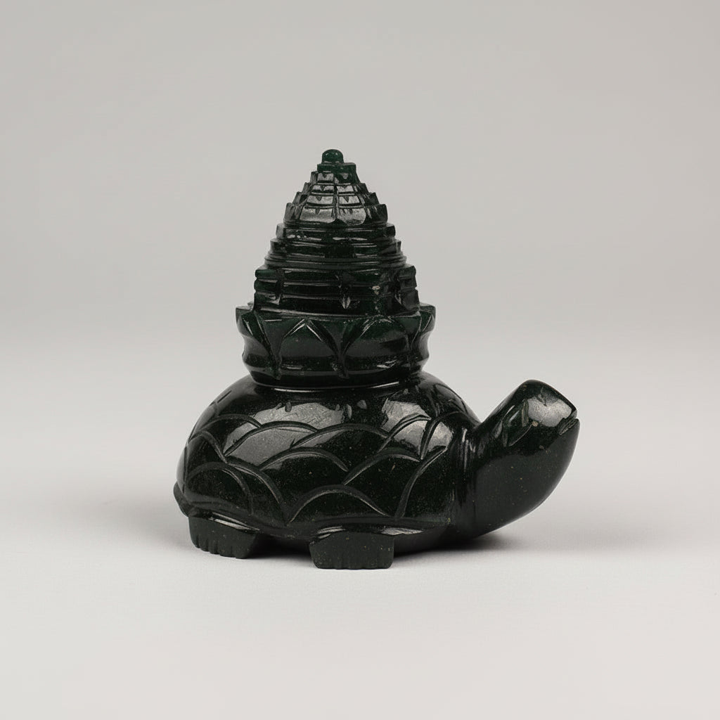 Kurma Shree Yantra in Green Jade 262 gms