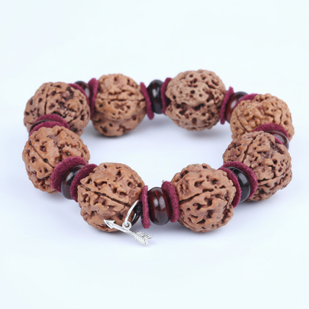 4 Mukhi Nepal Bracelet with Red Sandalwood Beads