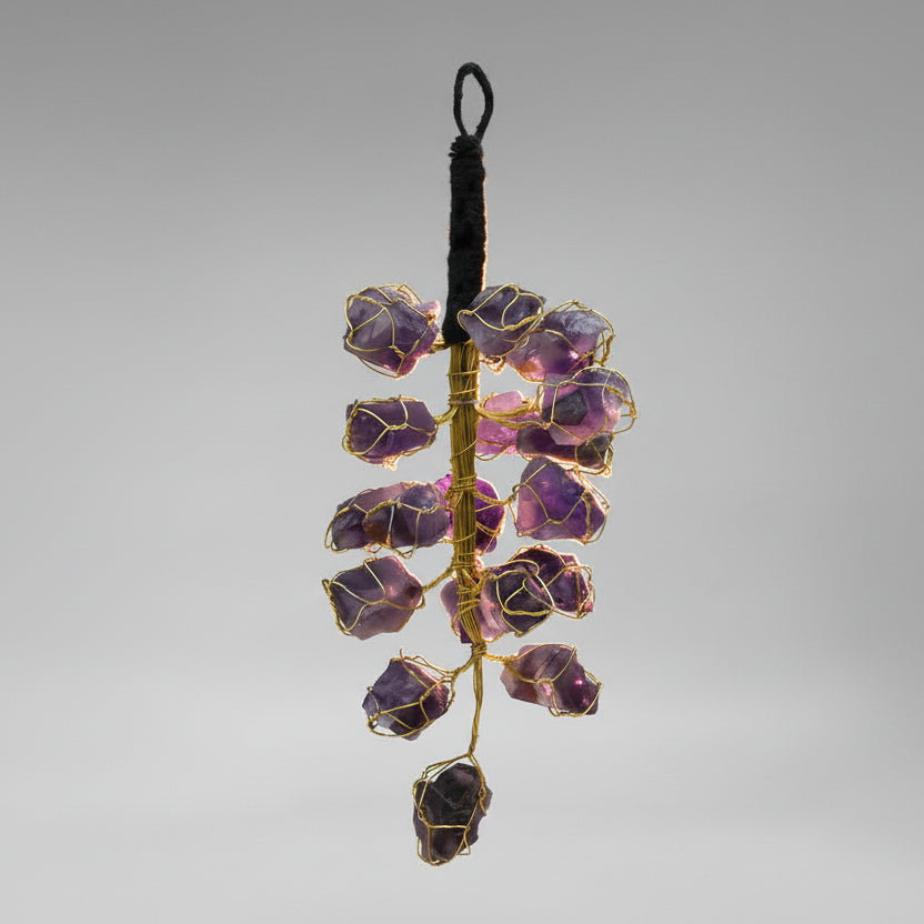 Hanging Natural Amethyst Stones