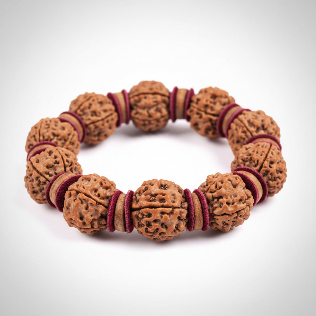 5 Mukhi Nepal Rudraksha Beads Bracelet - Design III