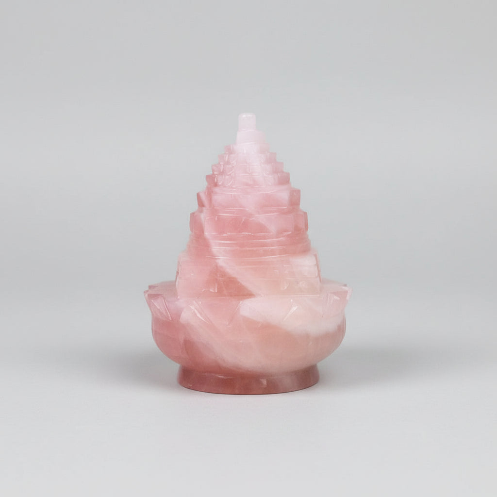 Rose Quartz Lotus Shree Yantra - 450 gms