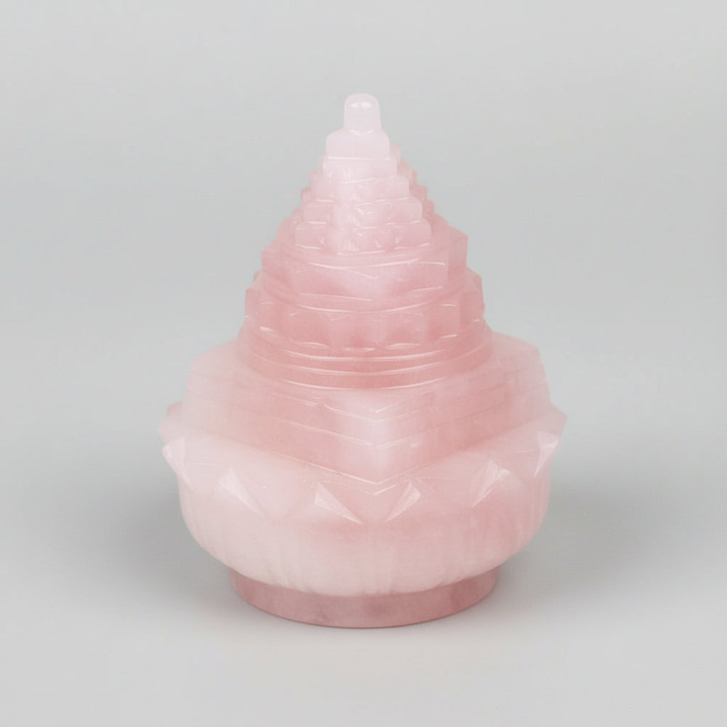 Rose Quartz Lotus Shree Yantra - 450 gms