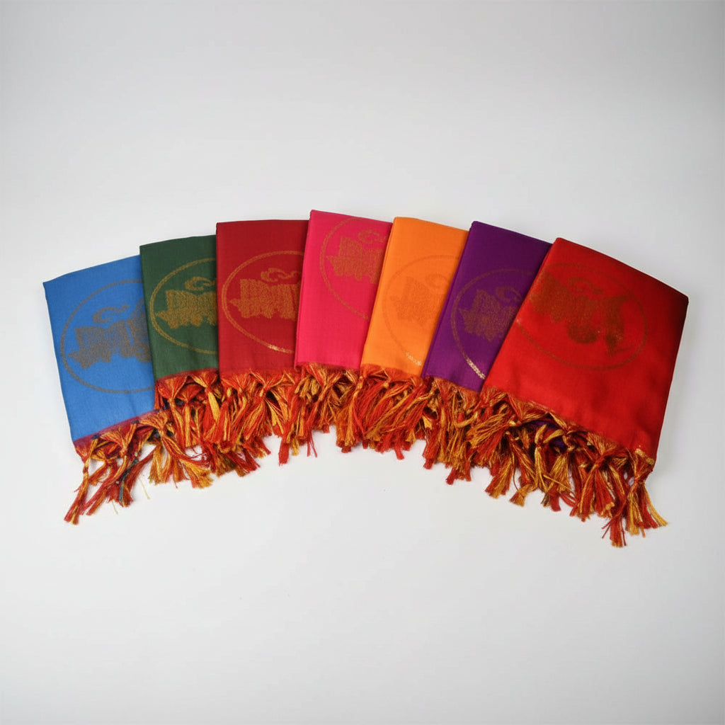 Jai Sri Ram Shawl in Art Silk-Purple