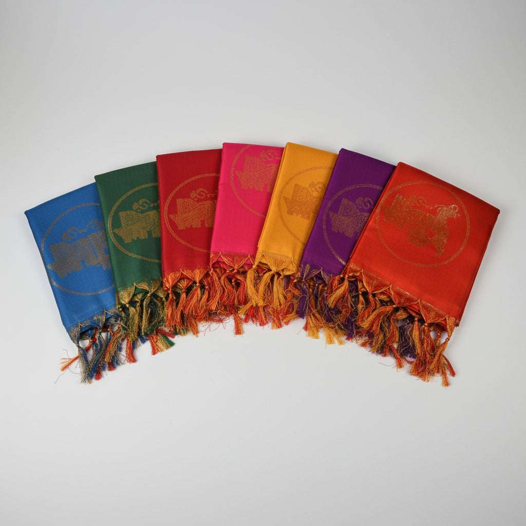 Jai Sri Ram Shawl in Art Silk-Maroon