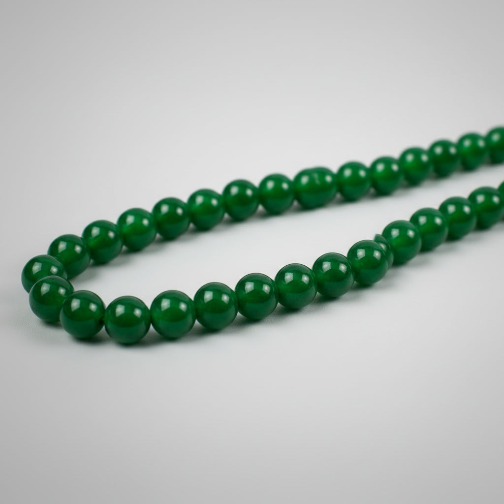 Green Onyx Round Mala-108+1 Beads (Size: 6 mm)