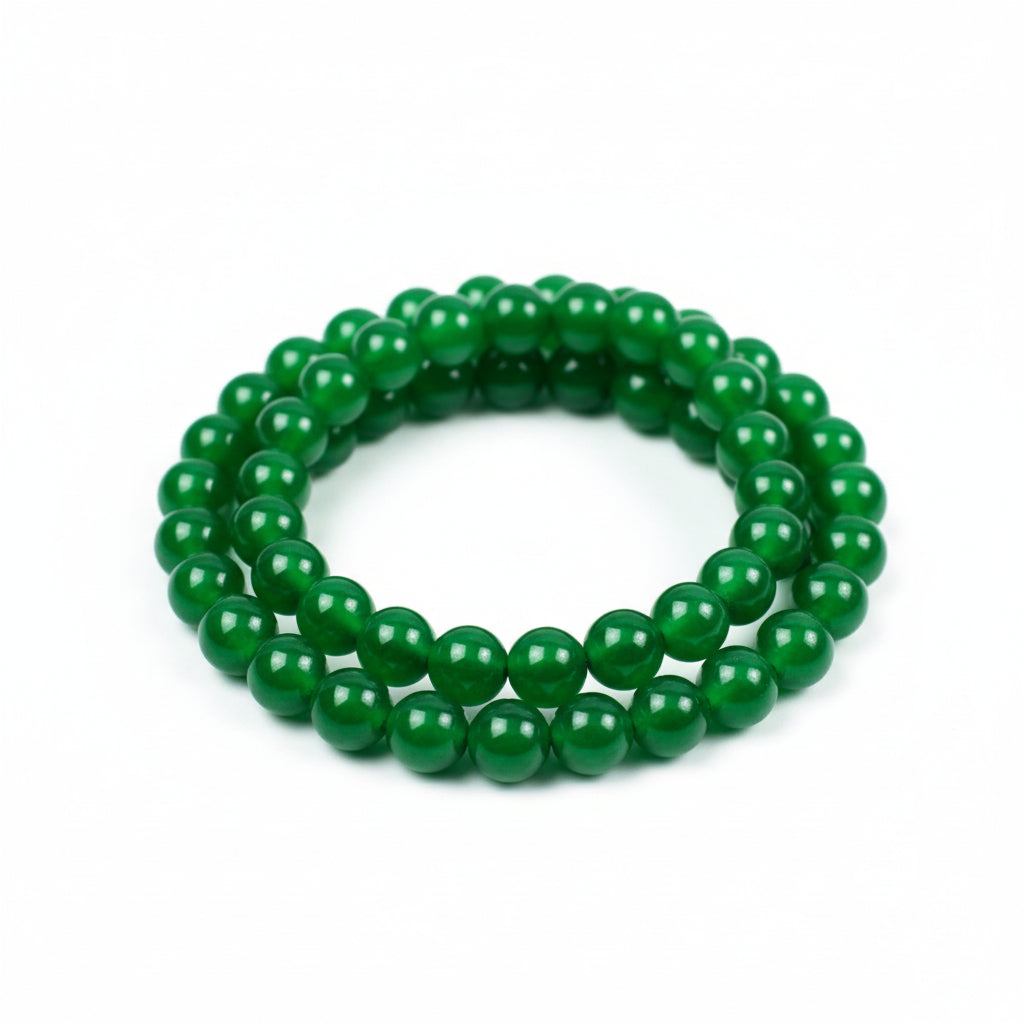 Green Onyx Round Mala-108 Beads (Size: 8 mm)