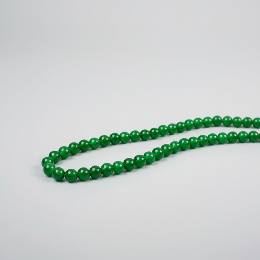 Green Onyx Round Mala-54 Beads (Size: 8 mm)