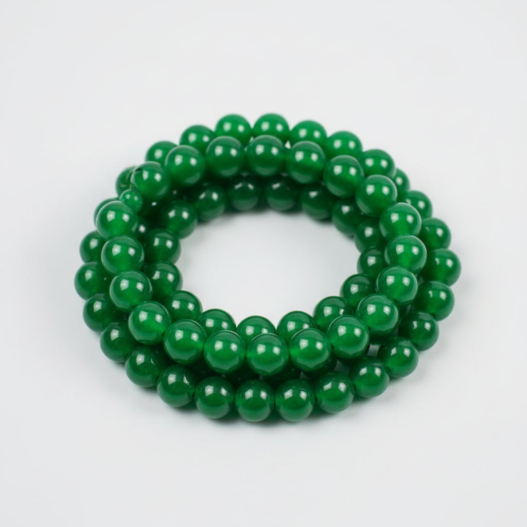 Green Onyx Round Mala-108 Beads (Size: 6 mm)