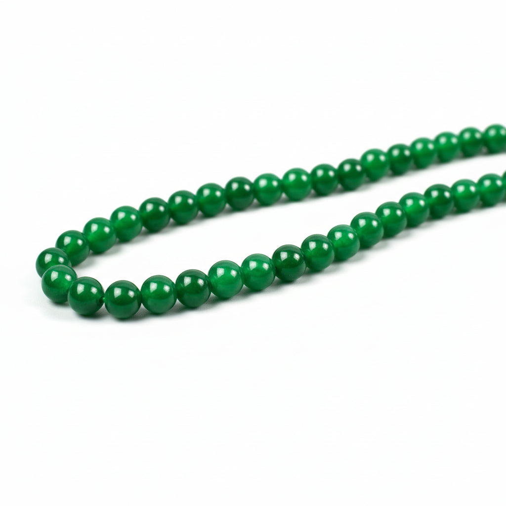 Green Onyx Round Mala-108+1 Beads (Size: 8 mm)