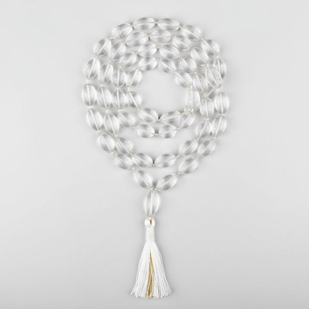 Sphatik Lingam Shaped Beads Mala-167 gms