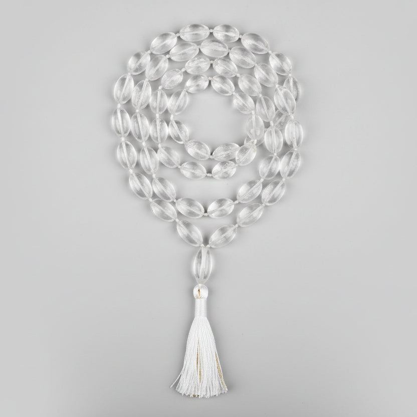 Sphatik Lingam Shaped Beads Mala-125 gms