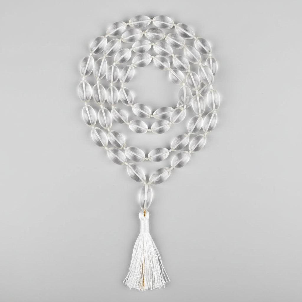 Sphatik Lingam Shaped Beads Mala-158 gms