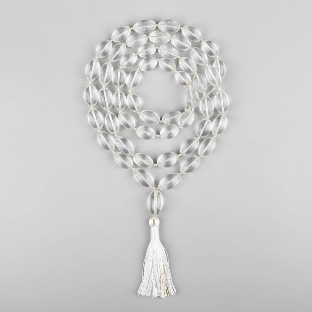 Sphatik Lingam Shaped Beads Mala-126 gms