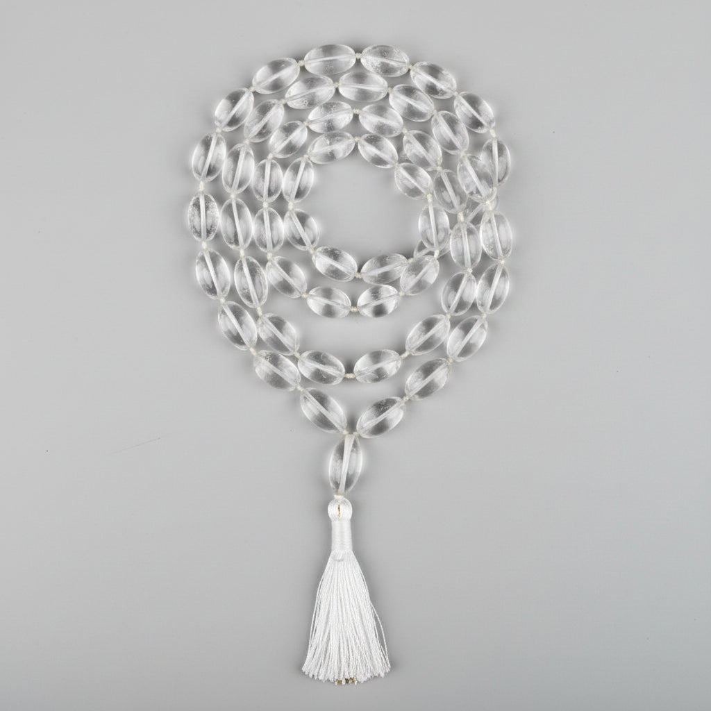 Sphatik Lingam Shaped Beads Mala-130 gms
